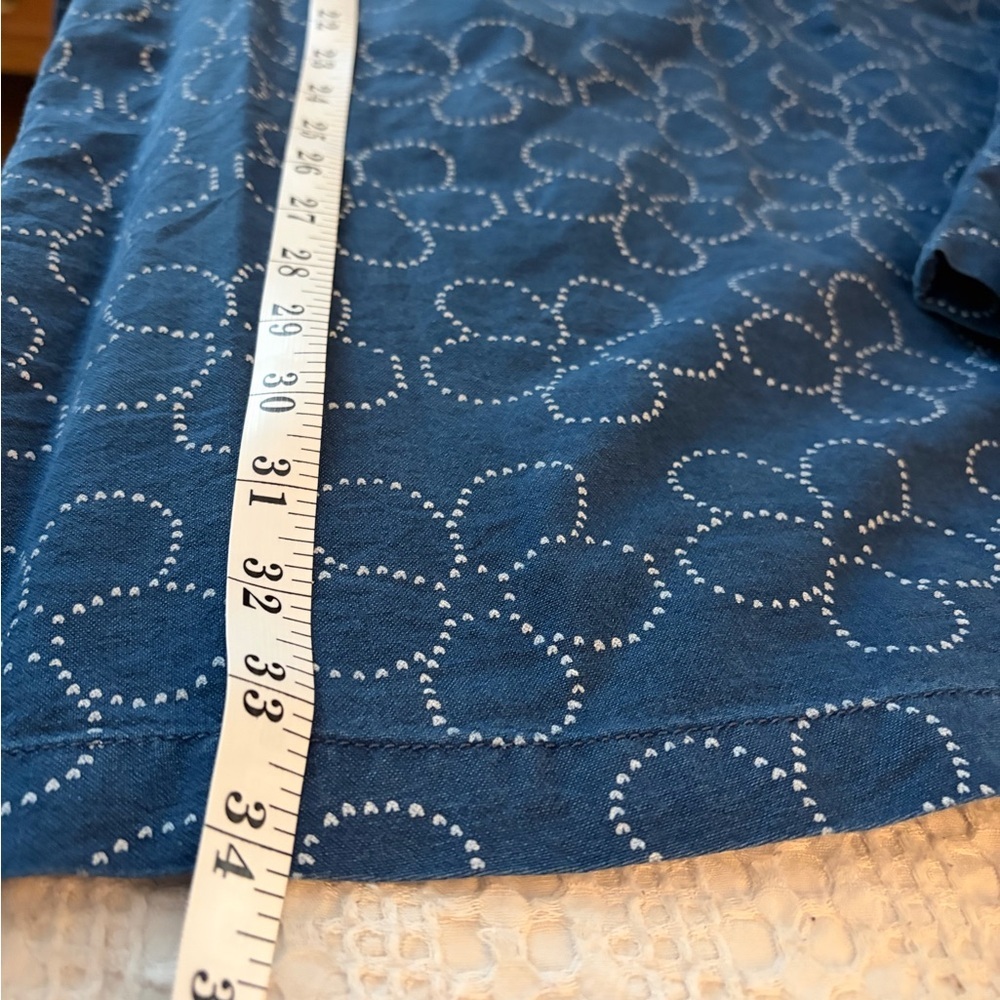 Madewell Blue Daisy-Print Cotton Dress with Bows and Quilted Bibb - Picture 10 of 10